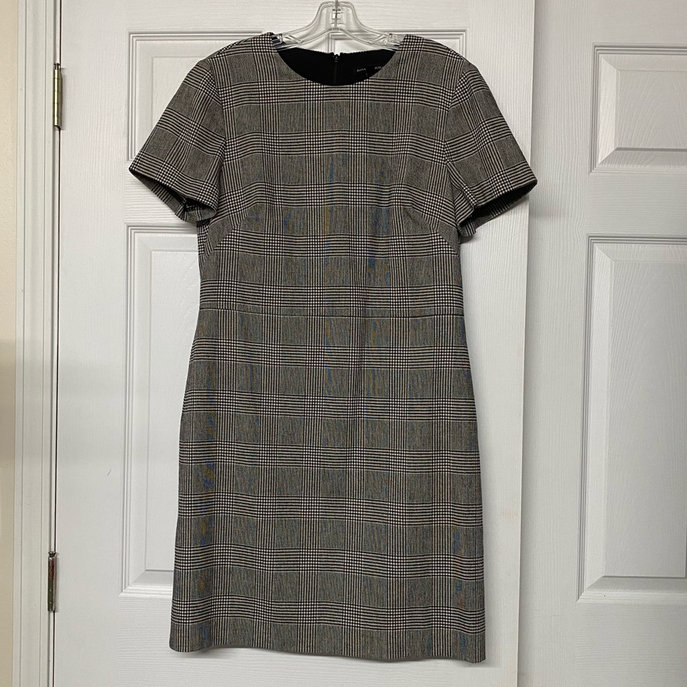 Banana Republic Wool Blend Office Career Plaid Dress Academia Sz 12